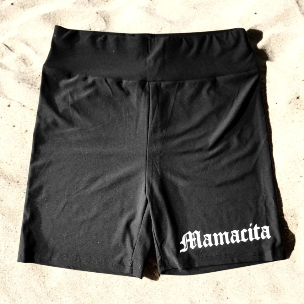 NWOT MAMACITA Woman's T-Shirt & Shorts Beach Wear Summer Little Mama Latino Sz M